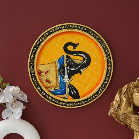 Pichwai Painting | Decorated Elephant Painting | Circular Pichwai Painting | PW25