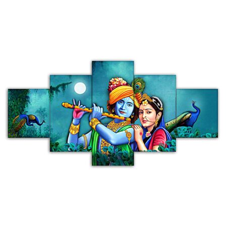 Radha Krishna Digital Painting | Digital Wall Painting | Blue | 4BY2-K8