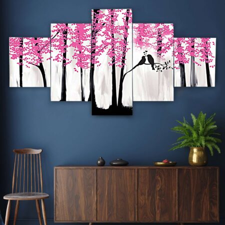 Nature Set of Five 3D Framed Digital Paintings for Wall Decoration – Ideal for Home, Living Room, and Bedroom | 17X30-BT1