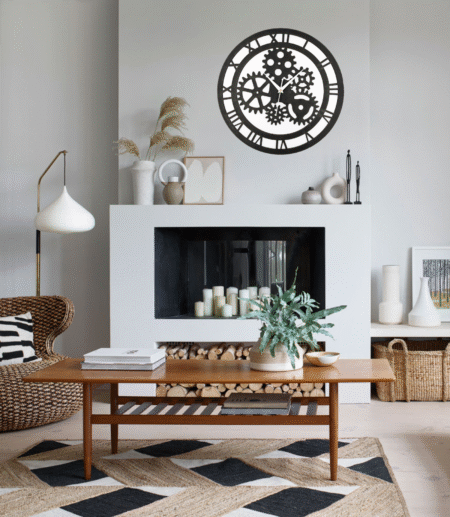 Wooden Silent Non-Ticking Wall Clock for Home Stylish Latest Designer Wall Clock for Home Living Room Bedroom Office Hall | 15x15-CH-RSIW3