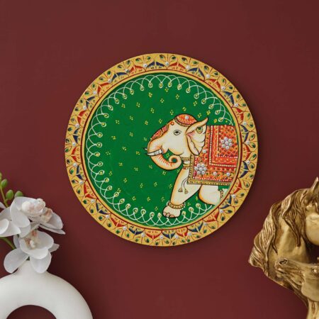 Pichwai Painting | Elephant Painting | Circular Pichwai Painting | PW19