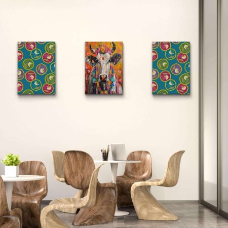 Indian Beautiful Cow Pichwai Handmade Wall Painting | PWP-8 | (30 x 40 cm)