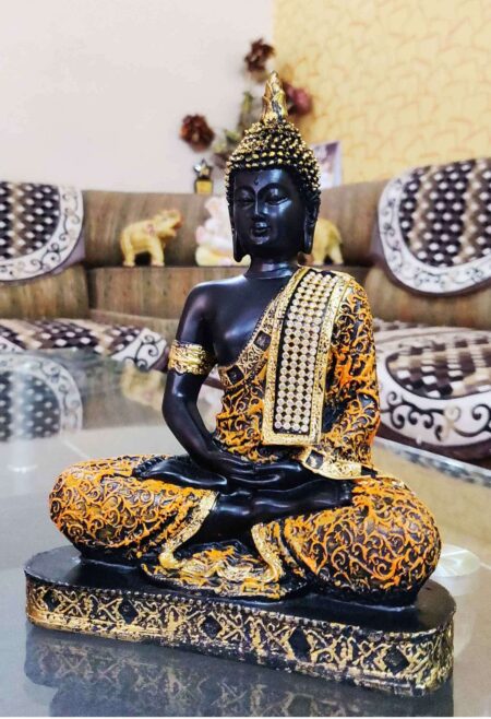 Beautiful Sitting Buddha Idol Statue | Golden Buddha Idol | R-B11