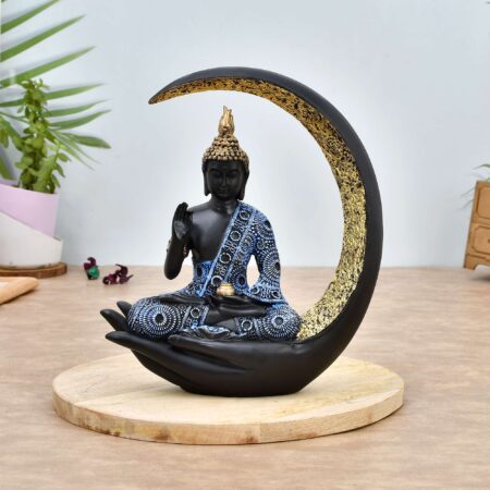 Antique Big Meditating Moon Buddha Statue | Beautiful Home Decor | R-B6